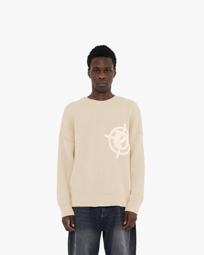 V-LOGO KNITWEAR BEIGE - VICINITY