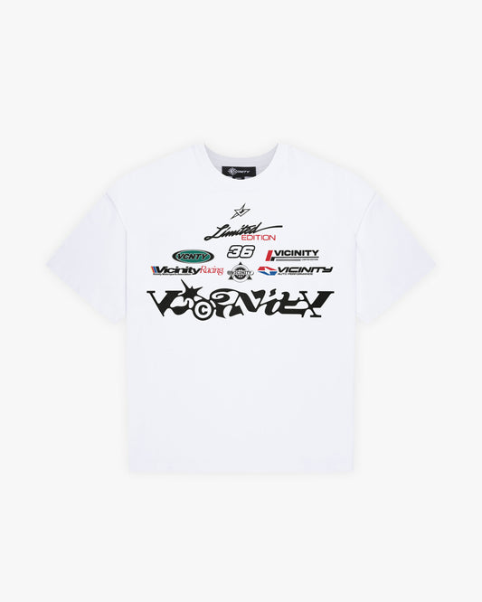 RACING LOGOS TEE WHITE