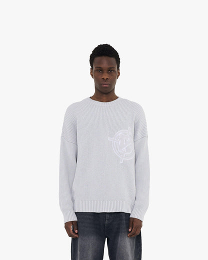 V-LOGO KNITWEAR LIGHT GREY - VICINITY