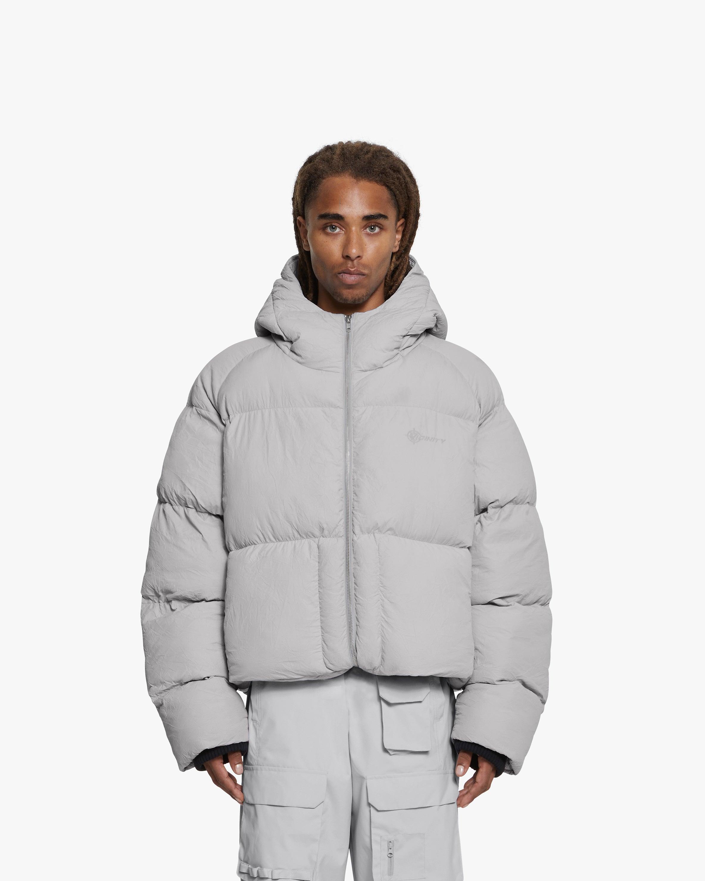 Light gray puffer on sale jacket