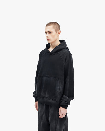 FADED WASH HOODIE BLACK