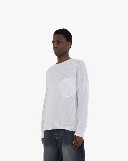 V-LOGO KNITWEAR LIGHT GREY - VICINITY