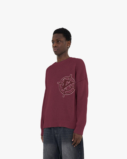 V-LOGO KNITWEAR DARK CHERRY - VICINITY