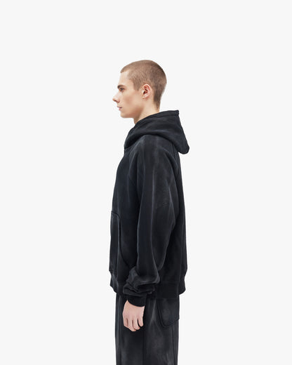 FADED WASH HOODIE BLACK