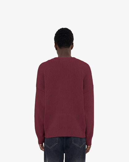 V-LOGO KNITWEAR DARK CHERRY - VICINITY