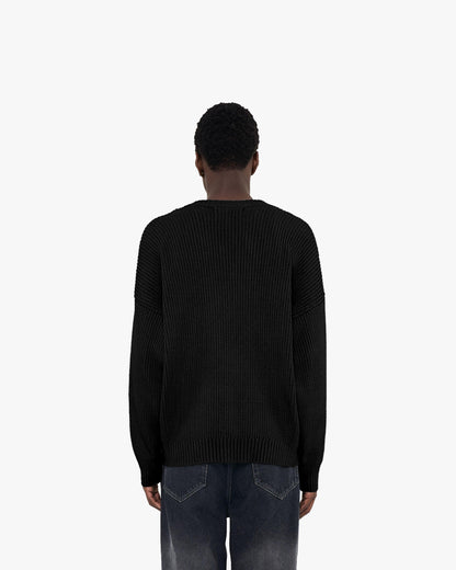 V-LOGO KNITWEAR BLACK - VICINITY