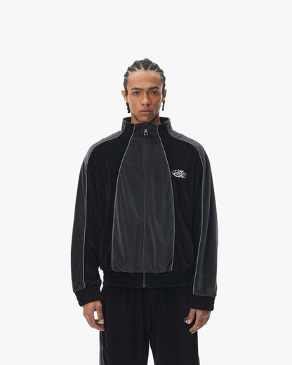 VELOURS TRACK JACKET BLACK