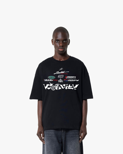 RACING LOGOS TEE BLACK