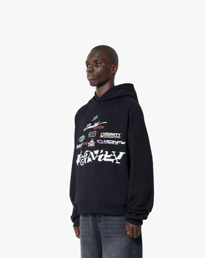 RACING LOGOS HOODIE BLACK