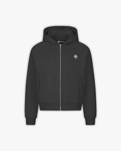 INSIDE OUT ZIP HOODIE ASH GREY - VICINITY