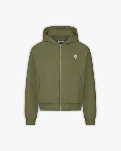 INSIDE OUT ZIP HOODIE KHAKI - VICINITY