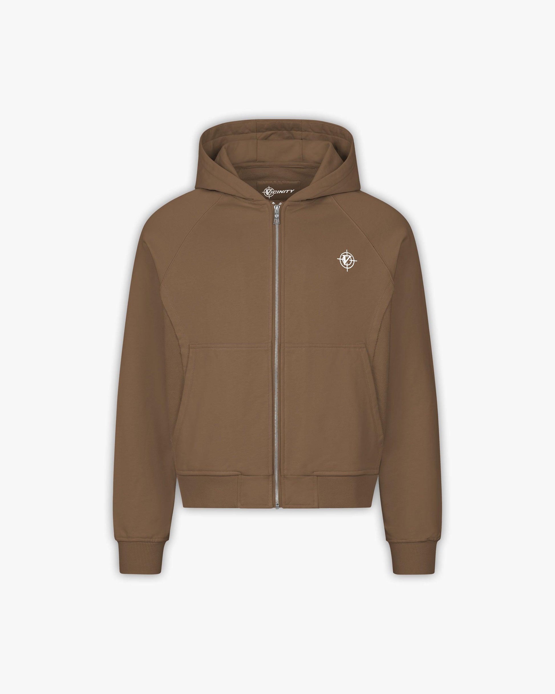 INSIDE OUT ZIP HOODIE CHOCOLATE BROWN - VICINITY