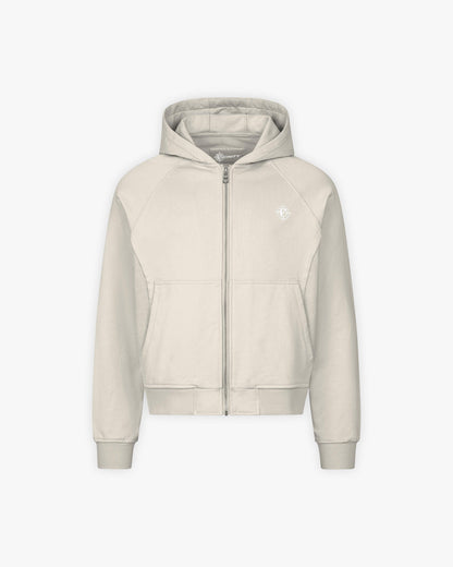 INSIDE OUT ZIP HOODIE BEIGE - VICINITY