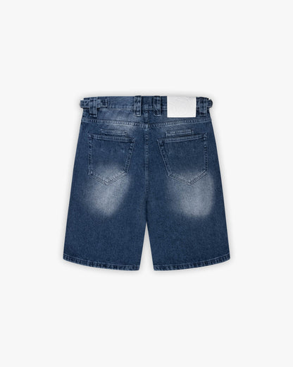 BLUE WASHED DENIM JORTS - VICINITY