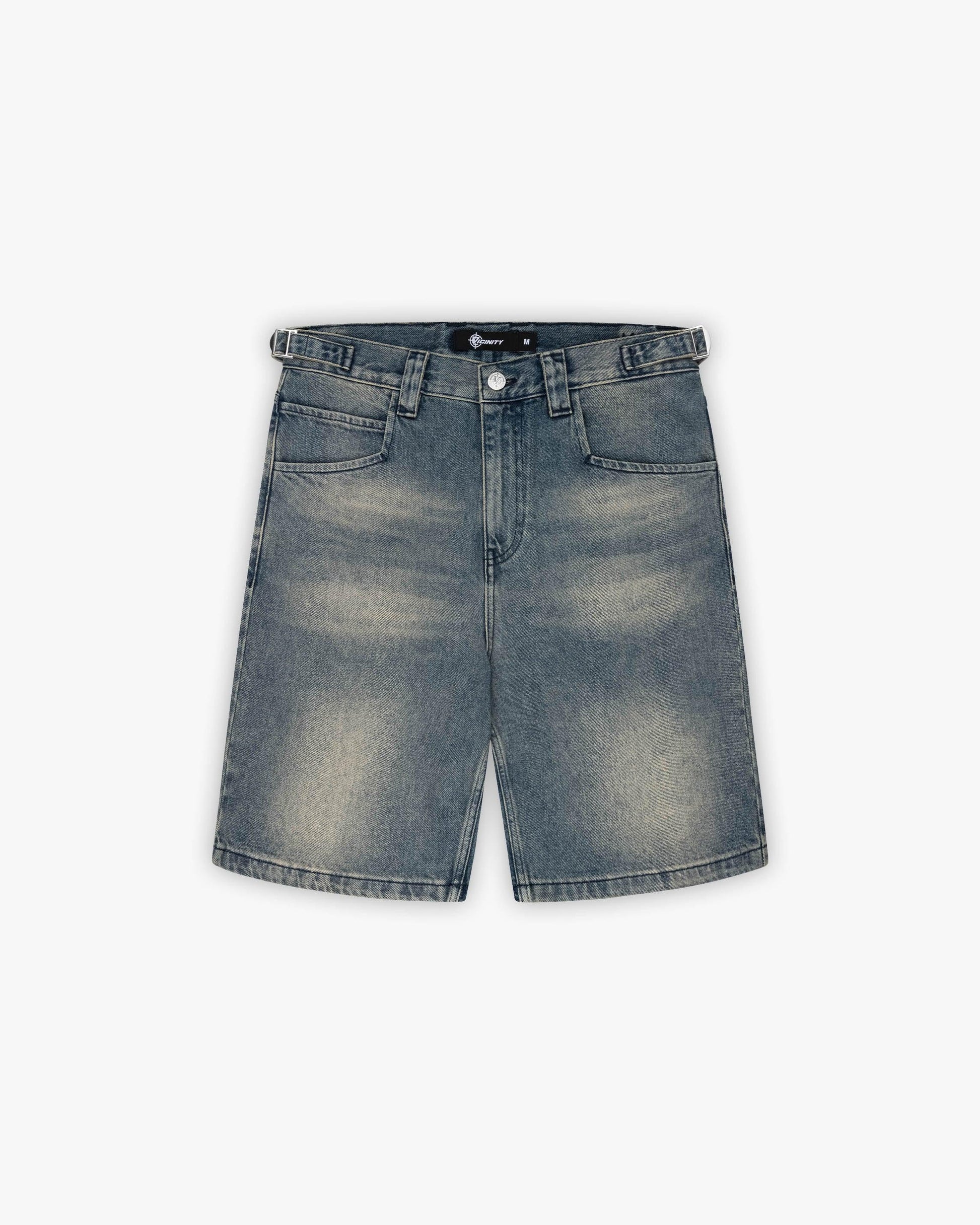 YELLOW TINTED DENIM JORTS - VICINITY