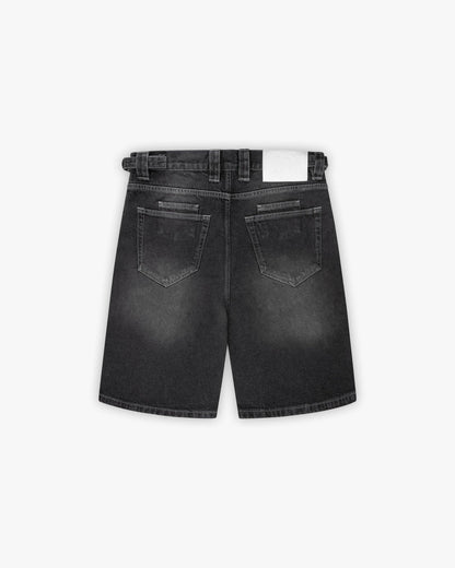 STONE WASHED DENIM JORTS - VICINITY