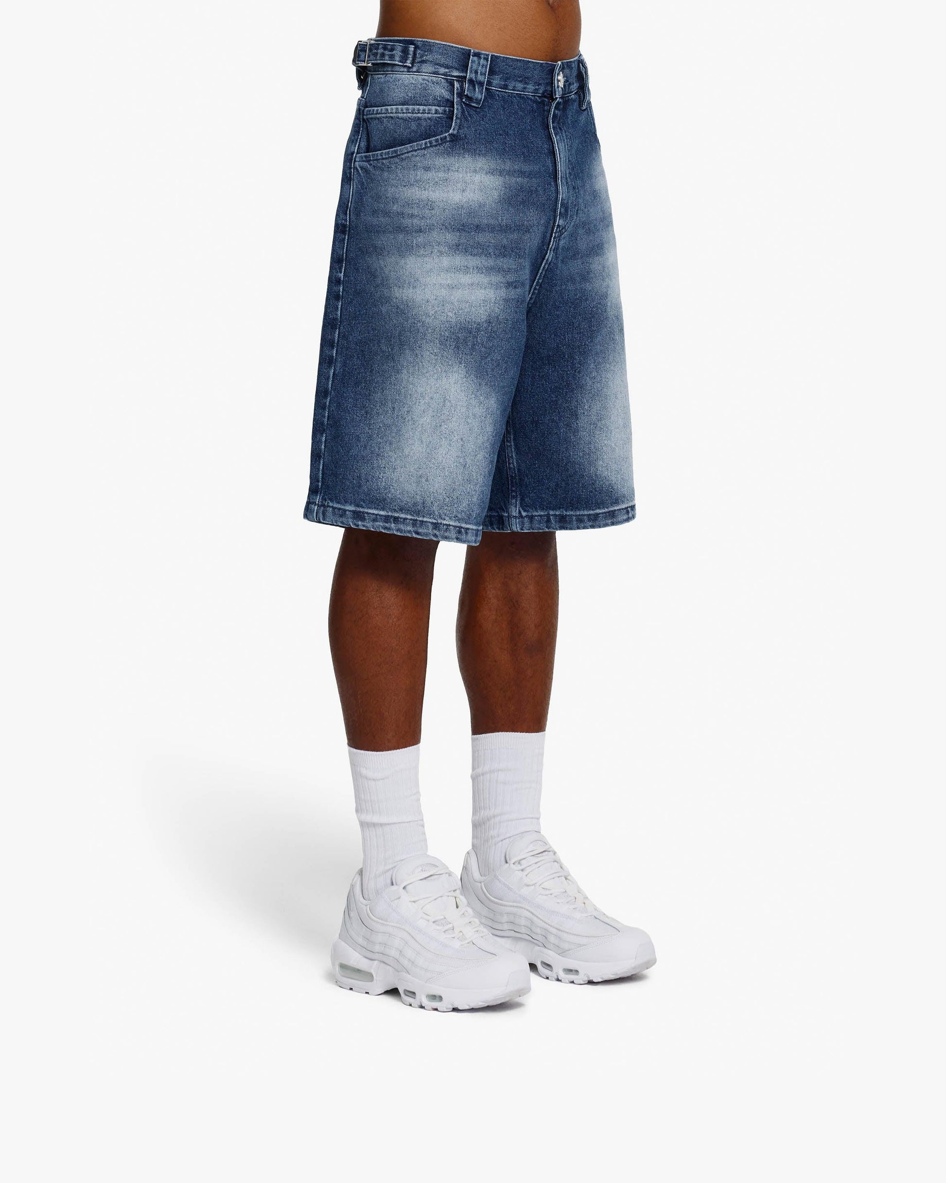 BLUE WASHED DENIM JORTS - VICINITY