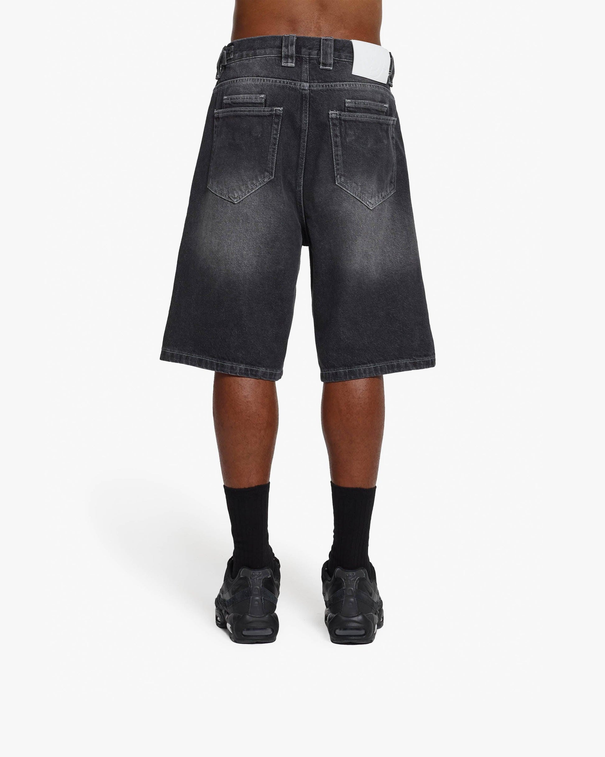 STONE WASHED DENIM JORTS - VICINITY