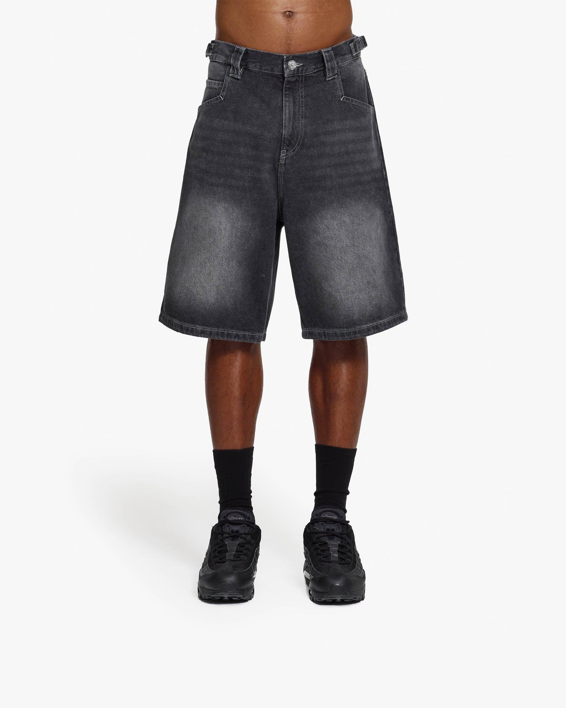 STONE WASHED DENIM JORTS - VICINITY