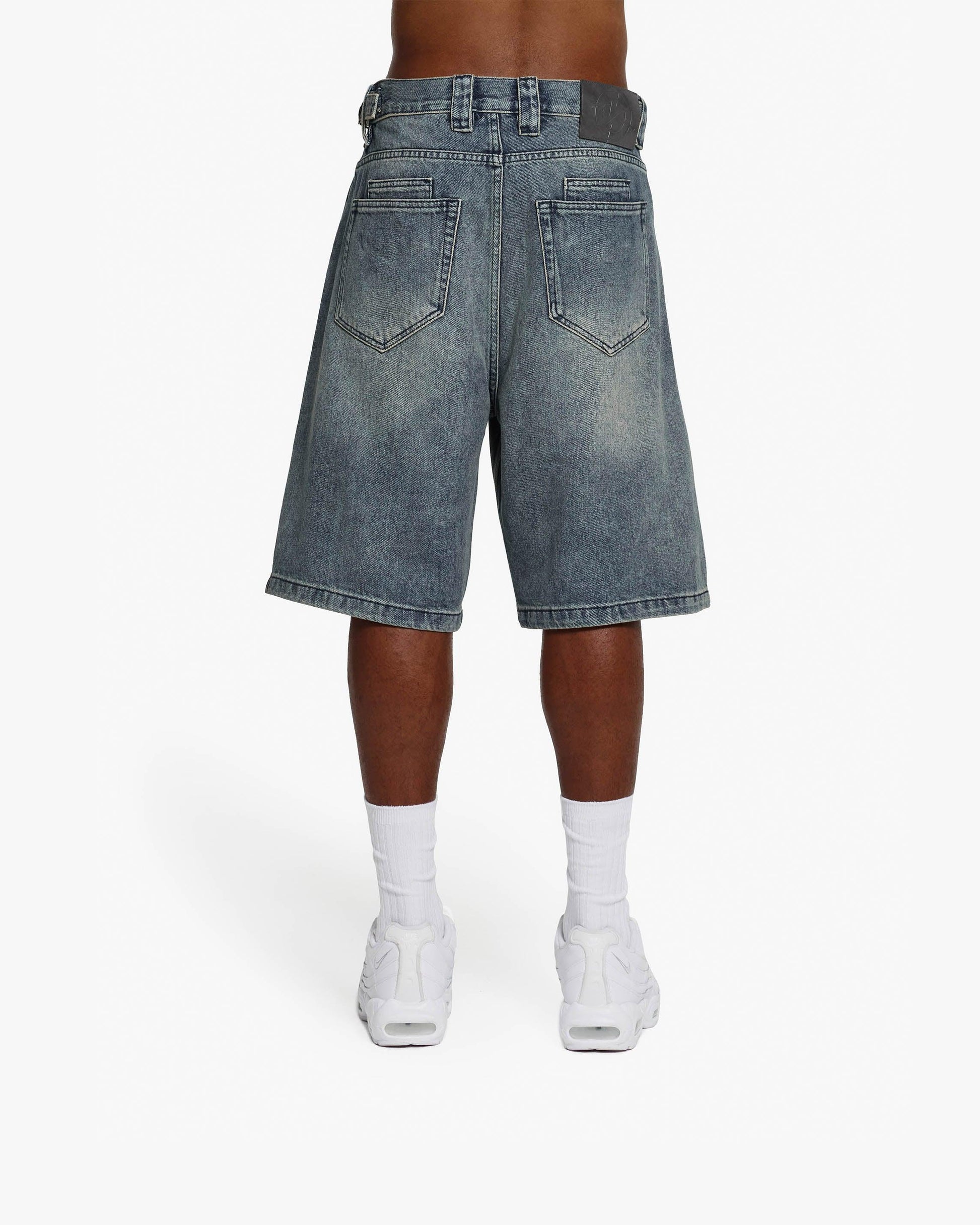 YELLOW TINTED DENIM JORTS - VICINITY