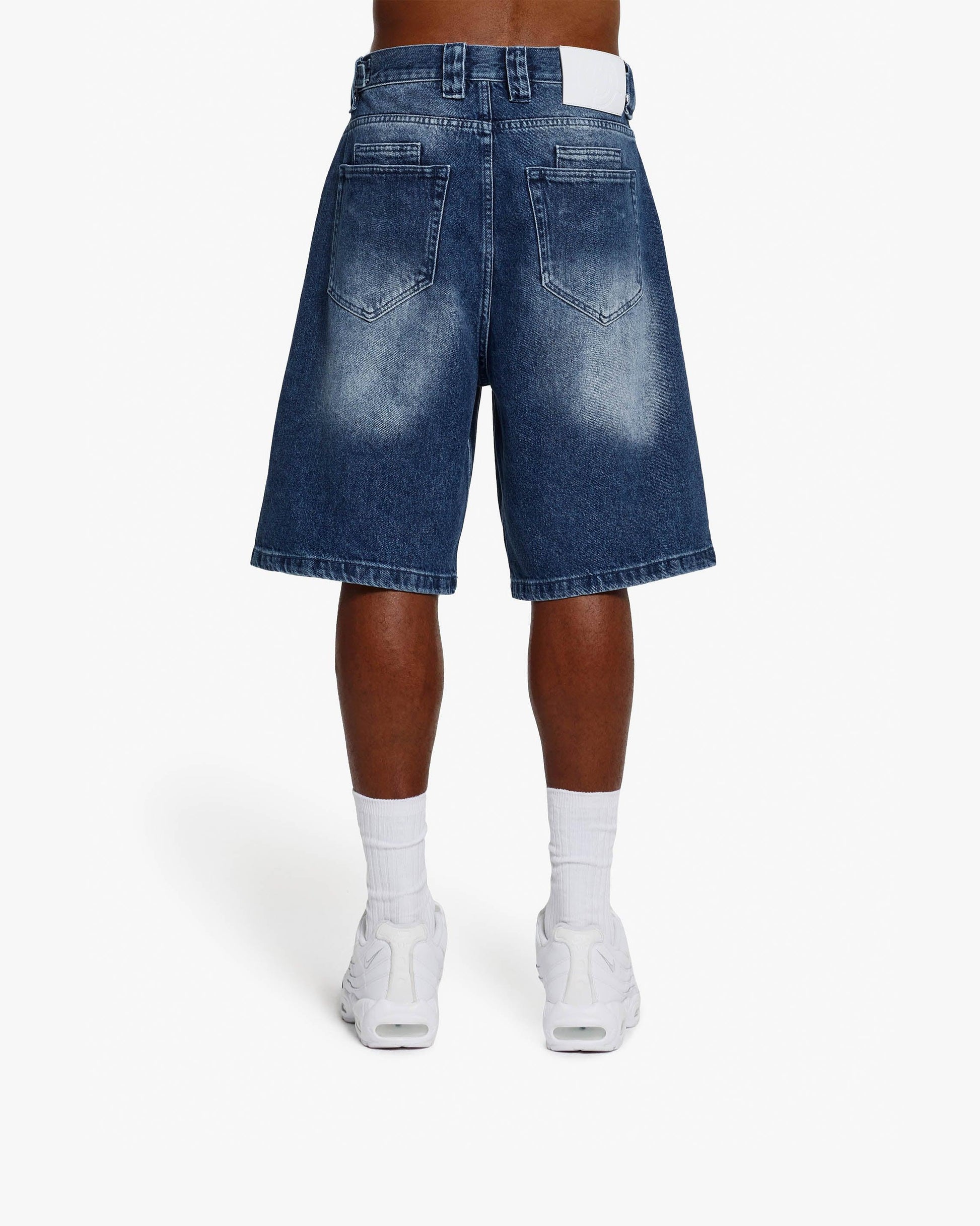 BLUE WASHED DENIM JORTS - VICINITY