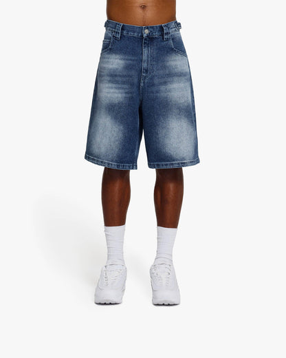 BLUE WASHED DENIM JORTS - VICINITY