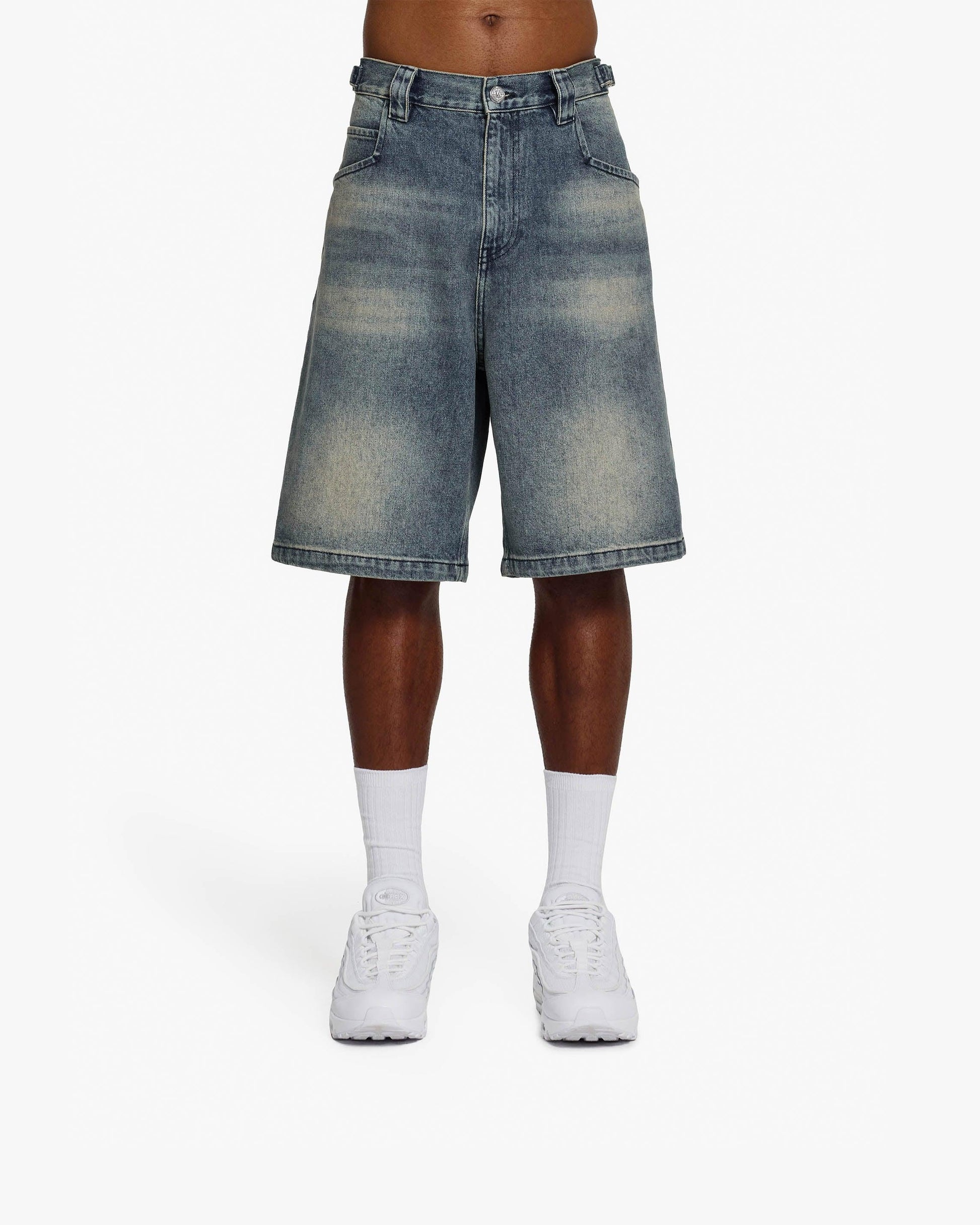 YELLOW TINTED DENIM JORTS - VICINITY