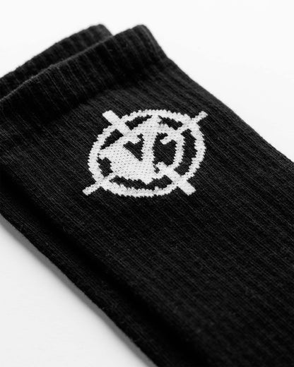 V-LOGO SOCKS DOUBLE PACK BLACK