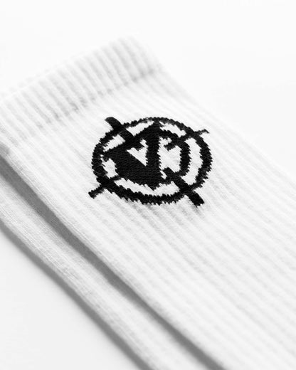 V-LOGO SOCKS DOUBLE PACK WHITE