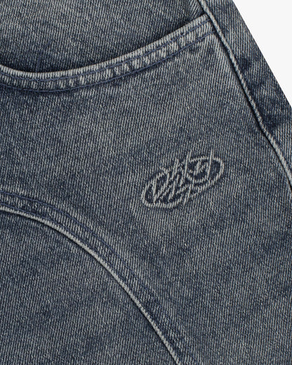 SCRIPT DENIM WASHED BLUE