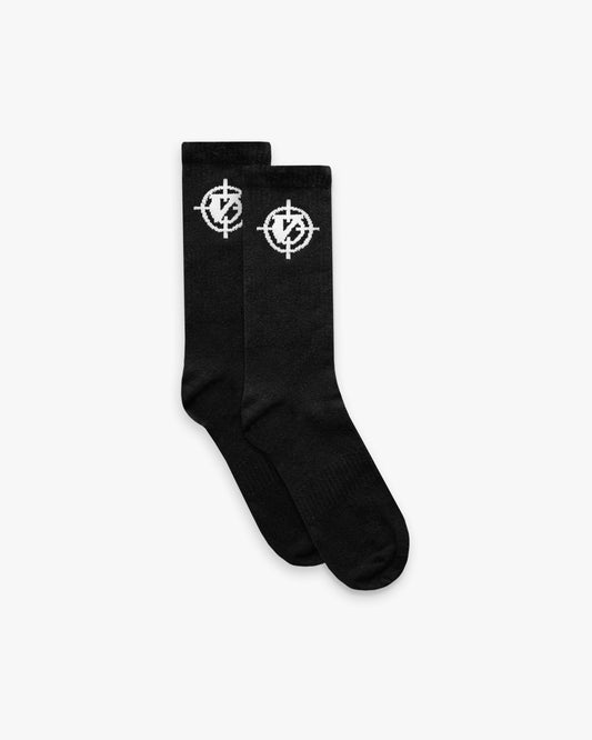 V-LOGO SOCKS DOUBLE PACK BLACK