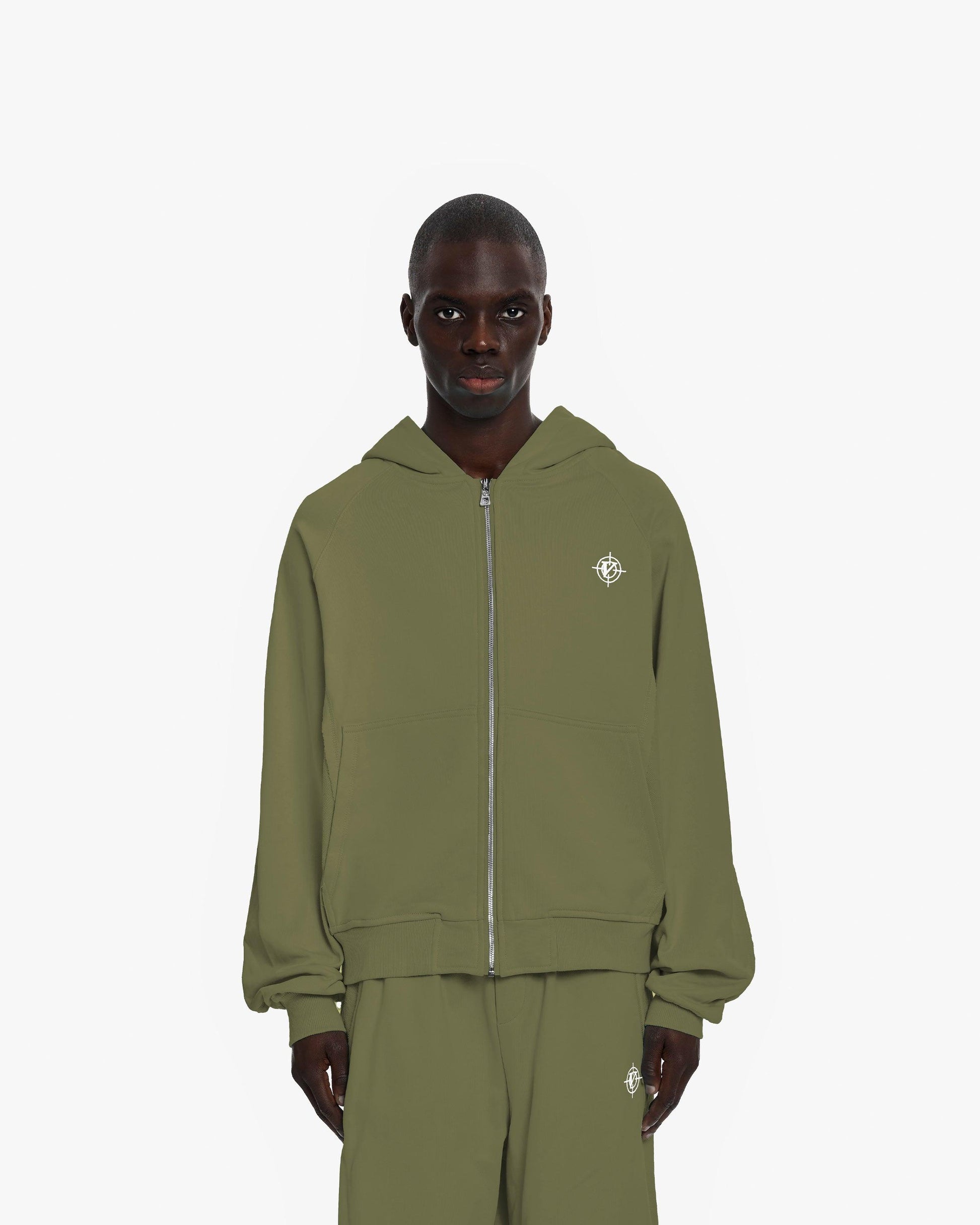 INSIDE OUT ZIP HOODIE KHAKI - VICINITY