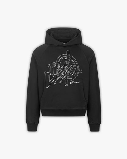 CONSTRUCTION LOGO HOODIE BLACK - VICINITY