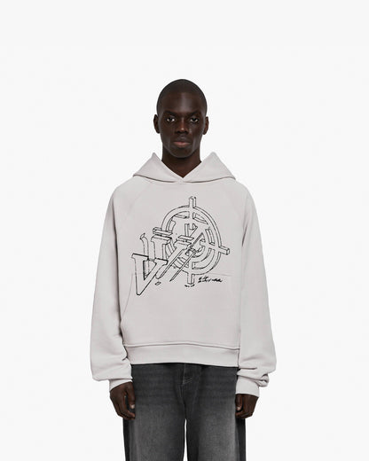 CONSTRUCTION LOGO HOODIE GREY - VICINITY