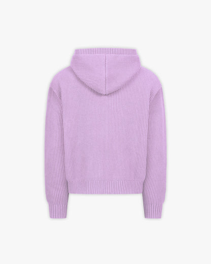 V-LOGO KNIT ZIP HOODIE LAVENDER