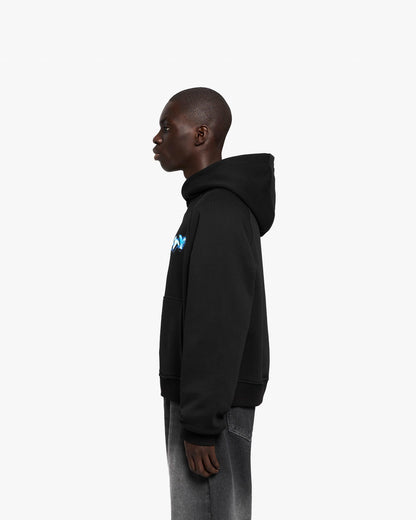 CHROME LOGO HOODIE BLACK - VICINITY