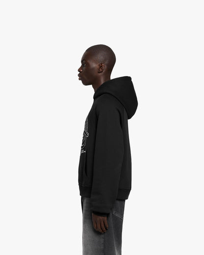 CONSTRUCTION LOGO HOODIE BLACK - VICINITY