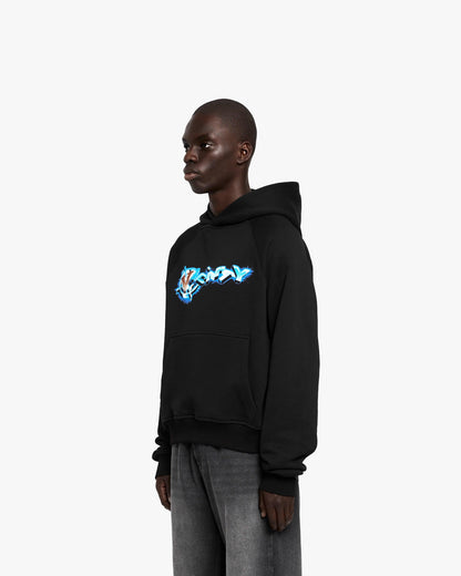 CHROME LOGO HOODIE BLACK - VICINITY