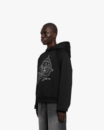 CONSTRUCTION LOGO HOODIE BLACK - VICINITY