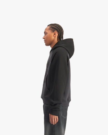 BICOLOR SHOOTING HOUSE HOODIE DARK GREY/BLACK - VICINITY