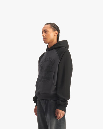 BICOLOR SHOOTING HOUSE HOODIE DARK GREY/BLACK - VICINITY