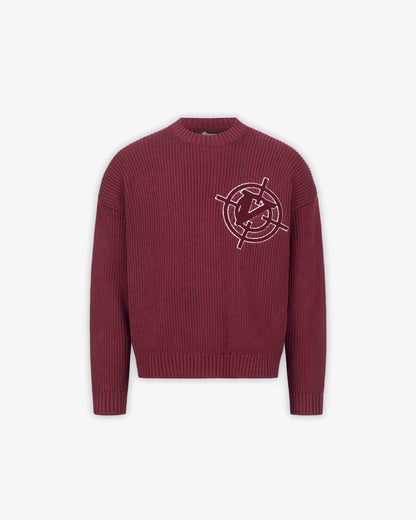 V-LOGO KNITWEAR DARK CHERRY - VICINITY