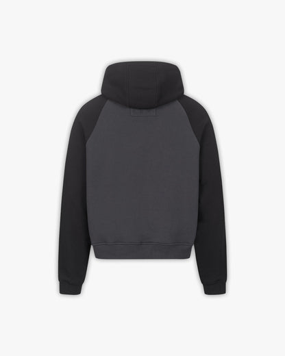 BICOLOR SHOOTING HOUSE HOODIE DARK GREY/BLACK - VICINITY