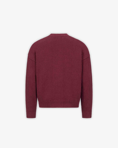 V-LOGO KNITWEAR DARK CHERRY - VICINITY