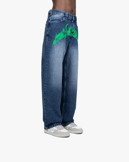 MIRAGE DENIM DARK BLUE / GREEN - VICINITY