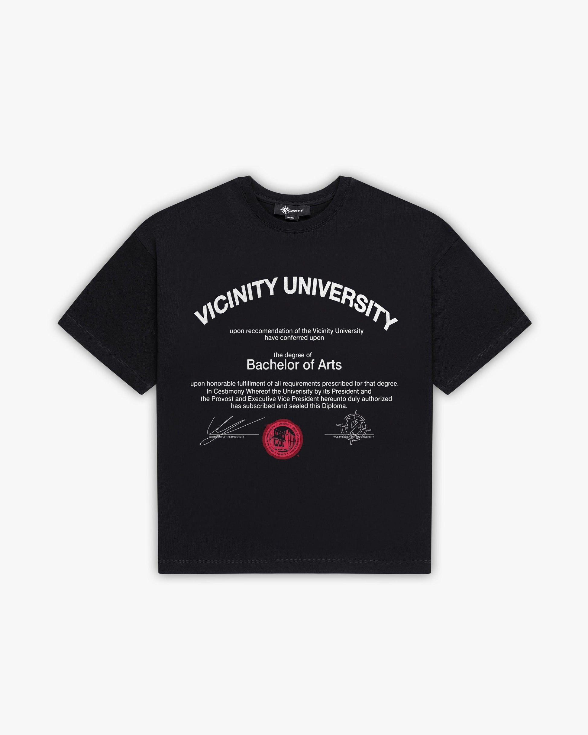 UNIVERSITY TEE BLACK - VICINITY